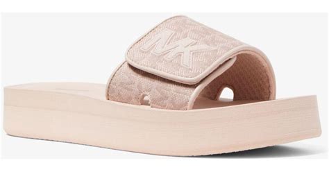 Logo Jacquard Platform Slide Sandal 